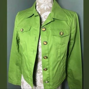 ICEBERG JEANS Vintage 90's Lime Green Jacket Sz 40 EUC ITALY